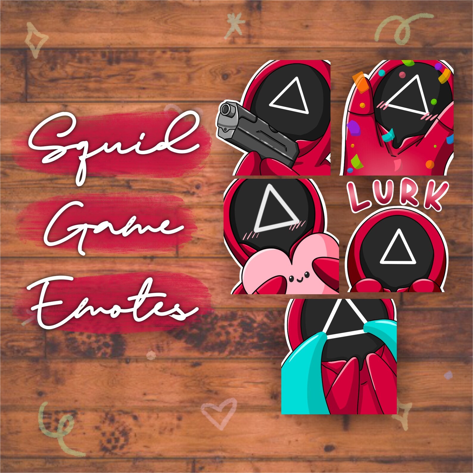 Squid Game Emotes for Twitch Emotes for Discord Emotes for Etsy New