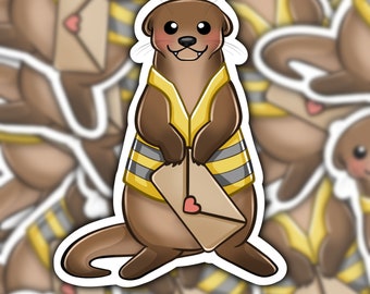 Cute Mail Delivery Otter Sticker | Cute Otter Sticker