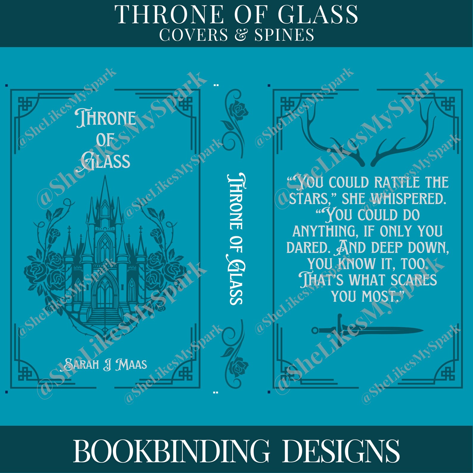 Htv Journal Covers Throne of Glass Tandem Covers Bookbinding Cover Designs PNG Files ...