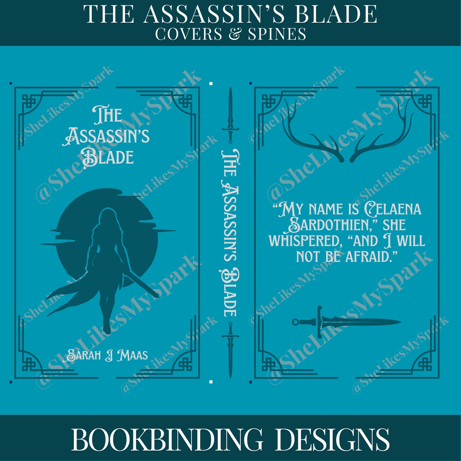 Htv Journal Covers Throne of Glass Tandem Covers Bookbinding Cover Designs PNG Files ...