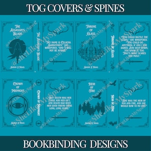Throne of Glass Tandem Covers Bookbinding Cover Designs PNG Files | Throne of Glass by Sarah J Maas | HTV Design Template
