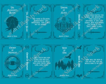 Throne of Glass Tandem Covers Bookbinding Cover Designs PNG Files | Throne of Glass by Sarah J Maas | HTV Design Template