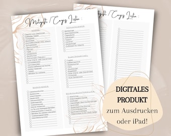 Lista de verificación Ceyiz en alemán | Lista de dote en PDF | Cocina, baño y dormitorio | Primer apartamento | Descarga digital instantánea