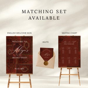 Kina Gecesi Welcome Sign | Editable Turkish Henna Night Poster | Oriental Pre-Wedding Decor | Canva template image 7