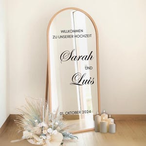 Sticker für Empfangsspiegel personalisiert |  Hochzeitsempfang, Empfangsschild, Willkommensschild, 2024