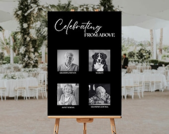 Celebrating From Above Memorial Sign | Editable In Loving Memory Wedding Template | Printable Remembrance Sign | Canva Printable