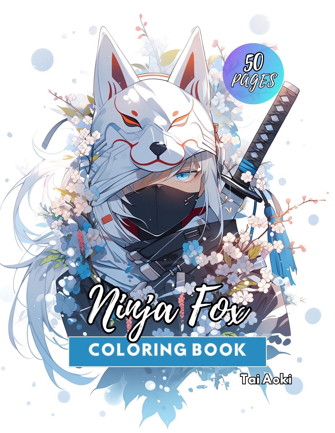 Sly Shadows: Ninja Fox Digital Coloring Book Anime-inspired Instant ...