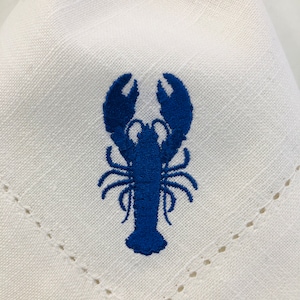 Lobster Napkin Nautical embroidered Table Decor Seafood Lovers Beach-themed Parties Summer Gatherings Lobster Maritime Charm . image 6