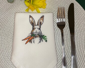 Lot De 20 Serviettes De Table Pâques - Motif Lapin Et Fleurs - 33x33cm - Papier Triple épaisseur - Fabriqué En Allemagne