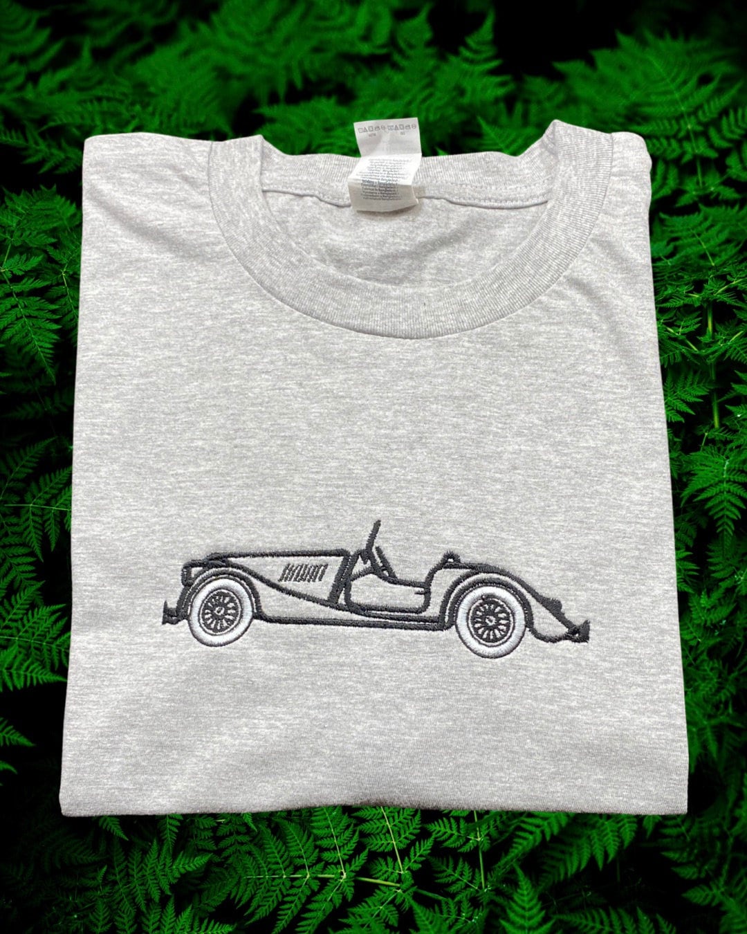 Personalised Embroidered Classic Car T Shirt, Outline Car