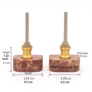 Brown Marble Knobs Natural Stone Cabinet Pulls Luxury Drawer Handles Modern Kitchen Cabinet Hardware image 14