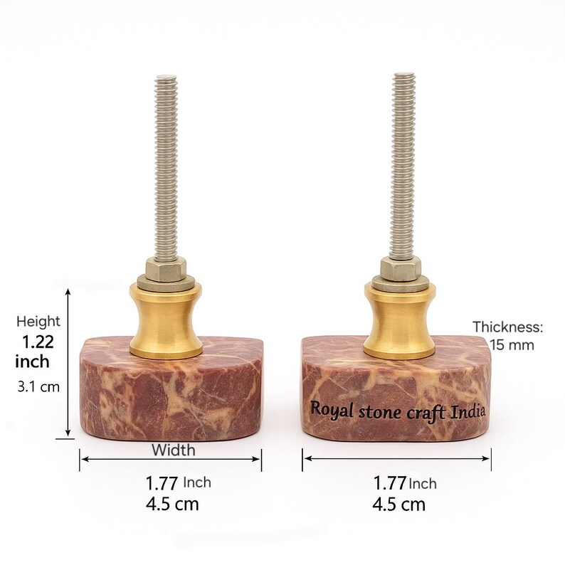 Brown Marble Knobs Natural Stone Cabinet Pulls Luxury Drawer Handles Modern Kitchen Cabinet Hardware image 14