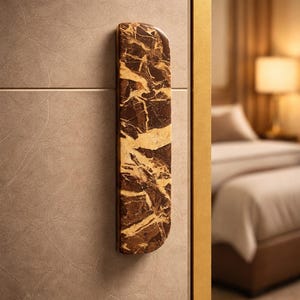 Quincaillerie moderne de tiroir en pierre naturelle avec poignée en marbre marron