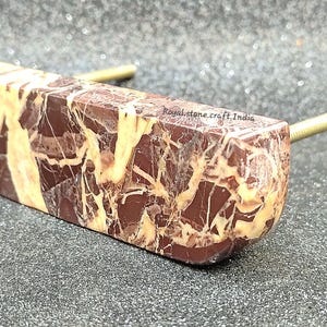 Brown Marble Handle Natural Stone Drawer Pull Modern Cabinet Hardware image 7