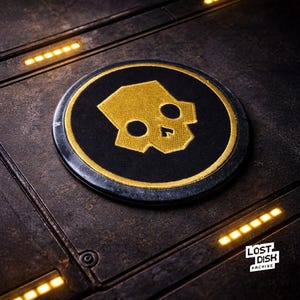 Hell divers skull embroidered patch drinks coaster | Gift for Super Earth gamer