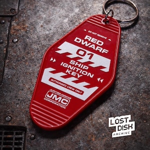 Red Dwarf inspired Keychain 'Red Dwarf' ignition | TV Prop | Keyring