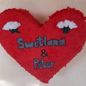 Pinata ślubna w kształcie serca Piñata Corazon Boda
