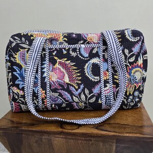 Quilted Duffle Tote Shoulder Bag, Cotton Summer Floral Eco friendly Sustainable Sturdy | Yoga Shopping Beach Artist Boho Bagpack For Gift