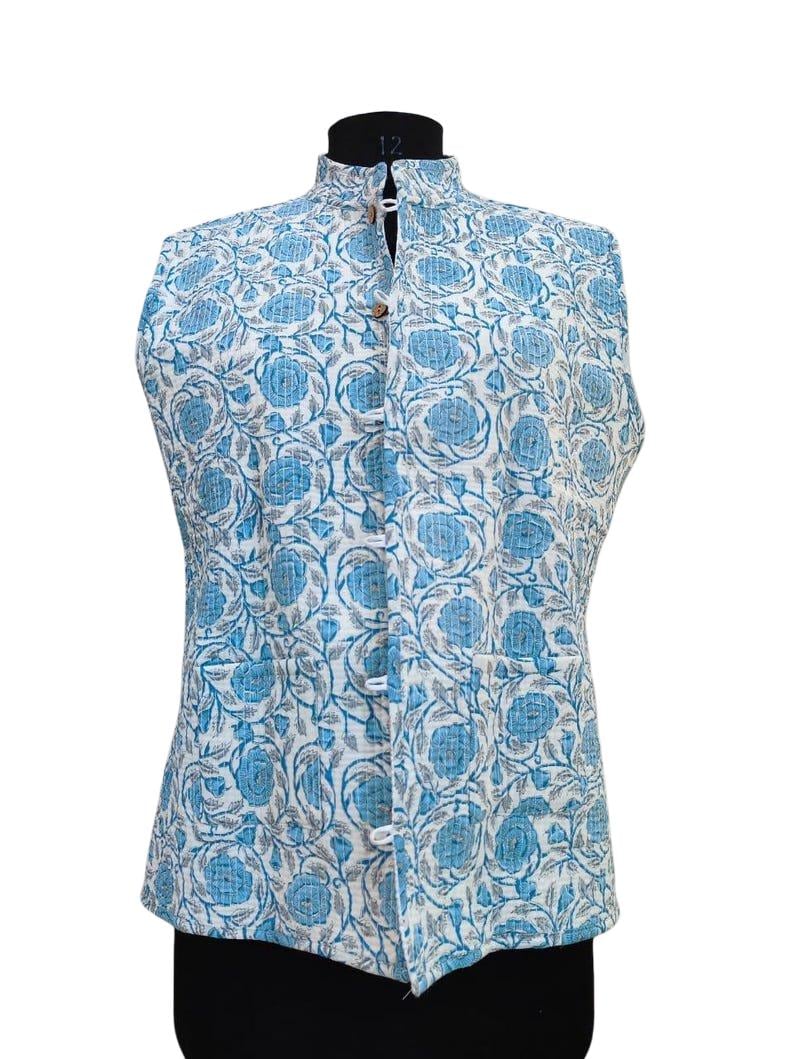 Cotton Women's Quilted Jacket, Block Printed Boho Style Quilted Handmade Jackets, Women Wear New Style Coat, Gift For Her Women or Girl Vest