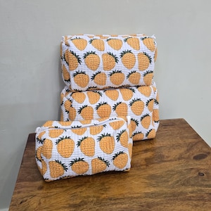 Grote toilettas vintage Indiase blokprint, kleurrijke make-uptas gewatteerde stof make-uptas toilettas reistas, gratis verzending
