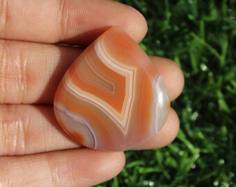 Amazing!! AAA Quality Orange Banded Agate Gemstone, Orange Banded Agate Cabochons, Handmade Agate for making jewelry 30×28MM