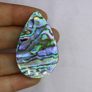 ROYAL! Qualità Abalone Cabochon Naturale Abalone Shell Gemma Per Fare Gioielli, Pietra Pendente, Pietra Sfusa Pietra Curativa 41×26 MM 50cts