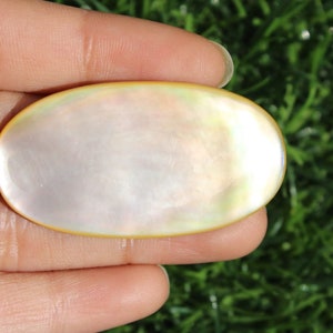AAA+ Quality Mother Of Pearl Cabochon, Smooth Cabochon,Ethically Sourced, Pearl Shell, Calibrated Gems 45×20MM
