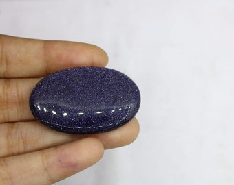 AAA+ Synthetic Blue Sunstone Cabochon,Blue Sunstone Gemstone For Making Jewelry, Pendant Stone, Loose Stone, Blue Sunsitara Cabochon 37×25MM