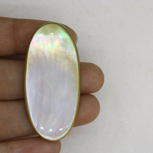 AAA+ Quality Mother Of Pearl Cabochon, Smooth Cabochon,Ethically Sourced, Pearl Shell, Calibrated Gems 42×20MM