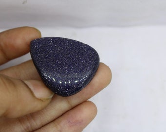 AAA+ Synthetic Blue Sunstone Cabochon,Blue Sunstone Gemstone For Making Jewelry, Pendant Stone, Loose Stone, Blue Sunsitara Cabochon 32×26MM