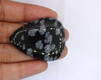 Natural! Snowflake Obsidian Cabochon,AAA+Quality Natural snowflake Obsidian Gemstone,Loose Cabochon,for jewelry making  gift for her 37×30MM
