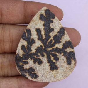 Natural Psilomelane dendrite gemstone, Psilomelane dendrite cabs, Best quality and beautiful design cabs for making jewellery 43×34MM