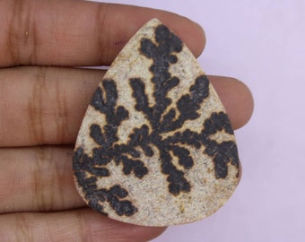 Natural Psilomelane dendrite gemstone, Psilomelane dendrite cabs, Best quality and beautiful design cabs for making jewellery 43×34MM