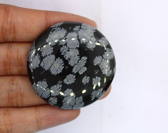 Natural! Snowflake Obsidian Cabochon,AAA+Quality Natural snowflake Obsidian Gemstone,Loose Cabochon,for jewelry making  gift for her 38×38MM