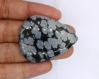 Natural! Snowflake Obsidian Cabochon,AAA+Quality Natural snowflake Obsidian Gemstone,Loose Cabochon,for jewelry making  gift for her 39×31MM