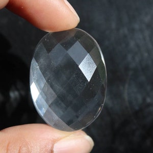 AAA+ quality Faceted Crystal Cabochon, Clear Faceted Cabochon, Clear Faceted Crystal Hydro cabs, Healing Crystal, Gift For Her 29×21mm