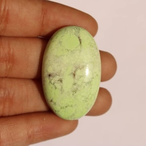 Rare! Natural Lemon Chrysoprase Cabochon, Lemon Chrysoprase Gemstone Top Quality, Citron Chrysoprase Hand polished gemstone 34×21MM
