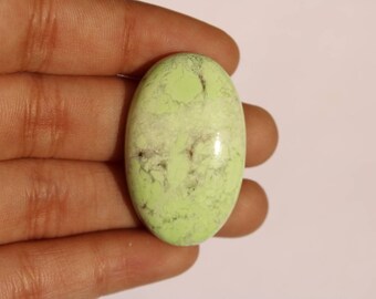 Rare! Natural Lemon Chrysoprase Cabochon, Lemon Chrysoprase Gemstone Top Quality, Citron Chrysoprase Hand polished gemstone 34×21MM