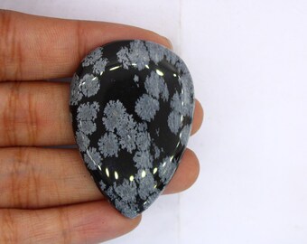 Natural! Snowflake Obsidian Cabochon,AAA+Quality Natural snowflake Obsidian Gemstone,Loose Cabochon,for jewelry making  gift for her 42×30MM
