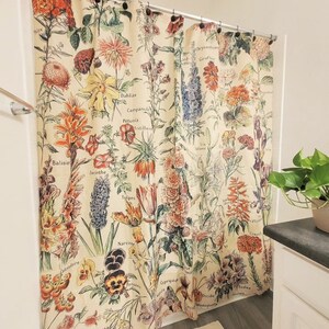 Floral shower curtain, flower shower curtain, hippie shower curtain, boho shower curtain, best shower curtain, botanical shower curtain,