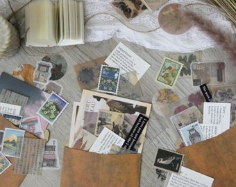 Set di Adesivi Vintage per Scrapbooking, Journaling, Bujo | Adesivi, cartoline, carta decorativa