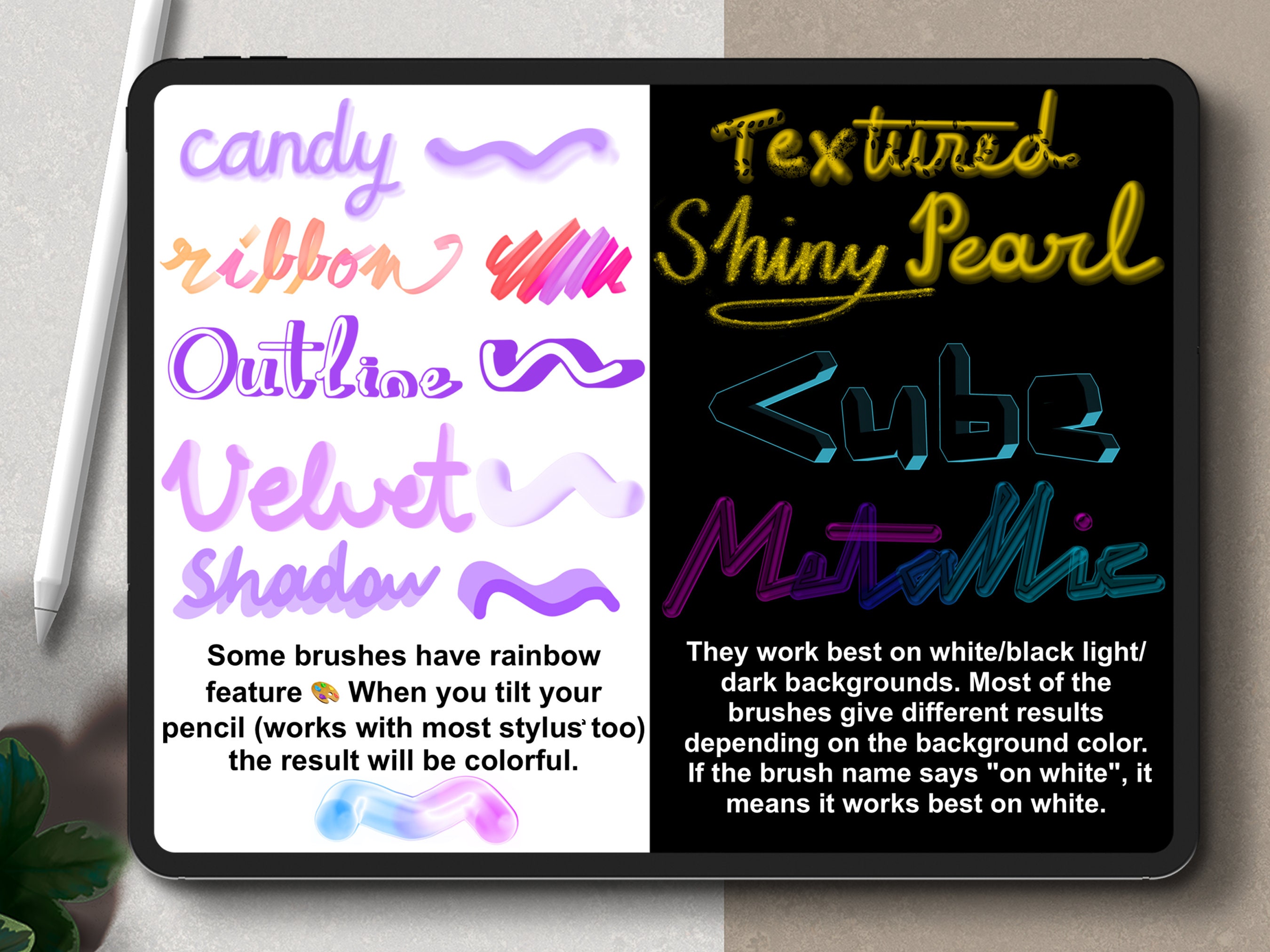 3D Procreate Brushes for Lettering, 3D Brush Bundle, Calligraphy ...