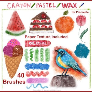 Realistic Oil Pastel Procreate Brushes, Wax Crayon Brushes, Crayon Procreate Brush Set, Digital Procreate Brushes Drawing Brushset Brushpack
