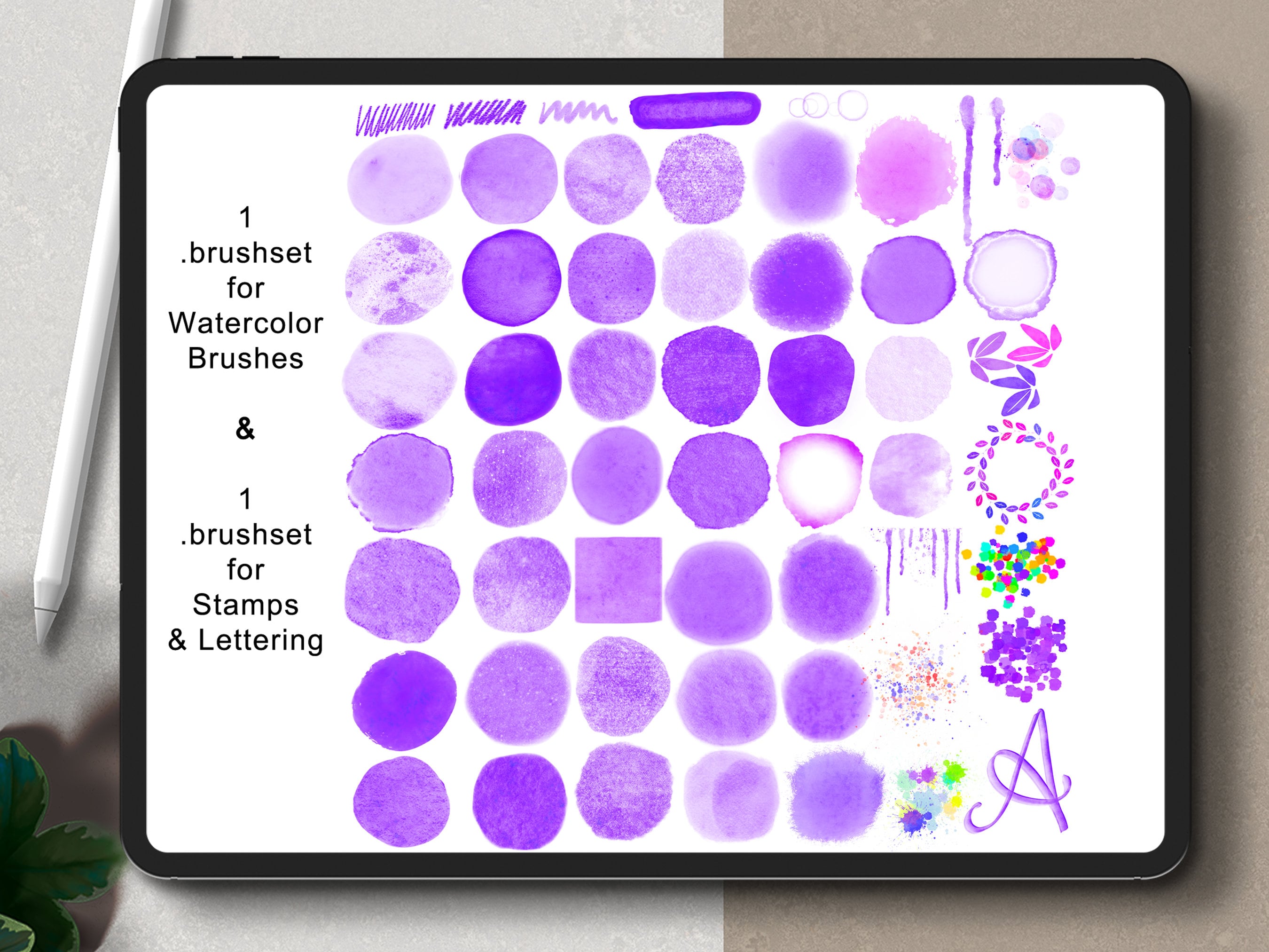 Procreate Watercolor Brushes, Watercolor Brush Set for Ipad, Paper ...