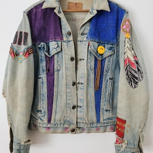 Vintage Custom Levi’s Deadhead Trucker Jacket - Hand-Painted & Patched - Worn to 9 Grateful Dead Shows - One-of-a-Kind Wearable Art