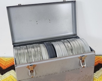 Vintage 1970s 8mm Film Lot (12 Reels) – Africa Safari Wildlife & Indonesia Travelogue – Original Metal Storage Case