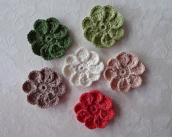 Crochet flowers Crochet applications for sewing Colour selection