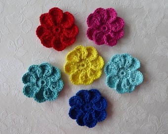 Crochet flowers Crochet applications for sewing Colour selection