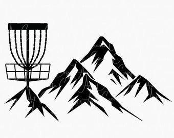 Disc Golf svg, sports digital files, Disc Golf Mountains, Sports svg, disc golf landscape, disc golf cricut, sports cricut files, png, jpg
