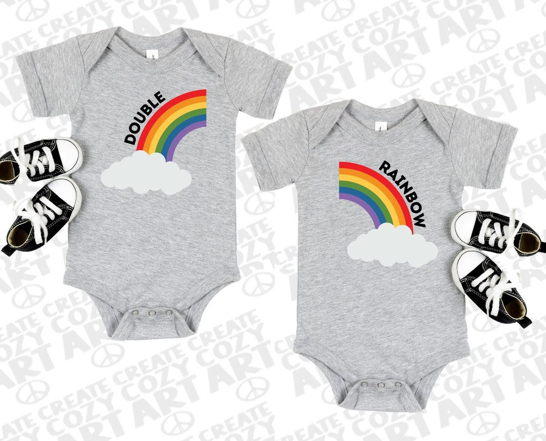 Twns Double Ranbow Baby Bodysut Expectng Twns Vf Pregnancy